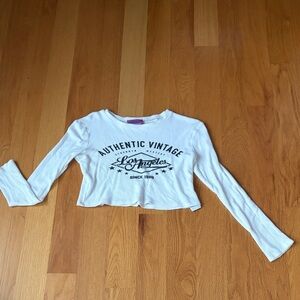 Edikted White Long Sleeve Crop Top
